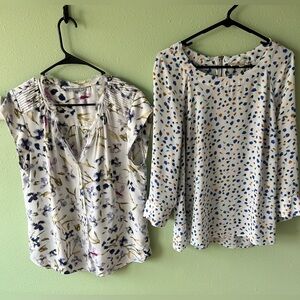 Lot of 2 Blouses Top Size L Danielrainn & Serein 1 3/4 Sleeve 1 Sleevless